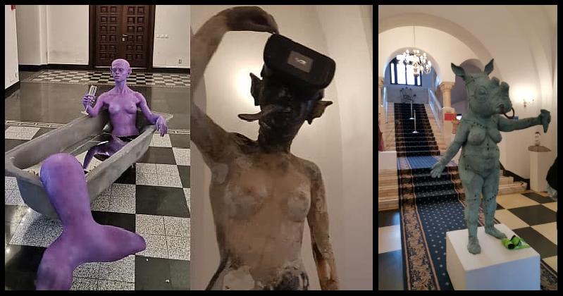 Sculpturi demonice expuse în primăria Bucureşti! De ce se promovează aşa ceva?