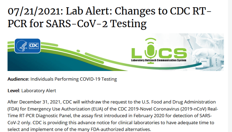 changes to cdc rt pcr for sars cov testing