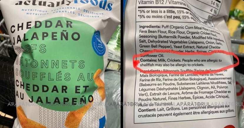 Citiți cu atenție lista ingredientelor din produsele alimentare pe care le cumpărați dacă nu vreți să mâncați greieri sau alte insecte