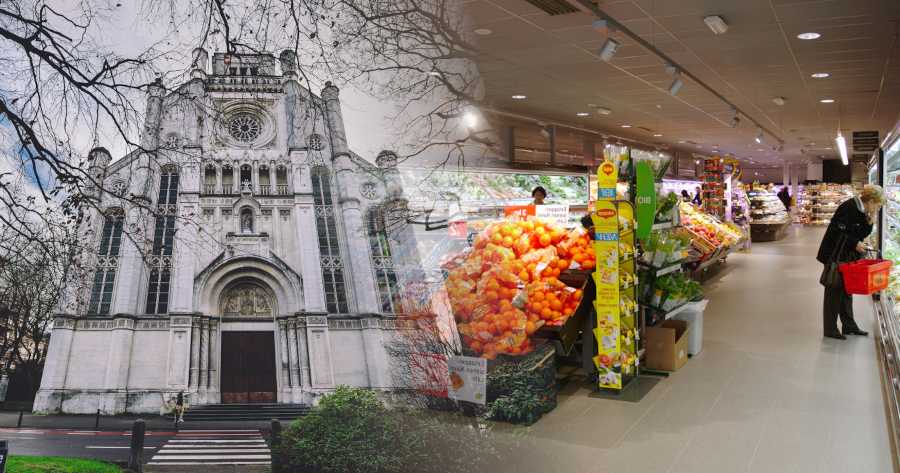 O biserica foarte veche din Belgia, transformată într-un supermarket